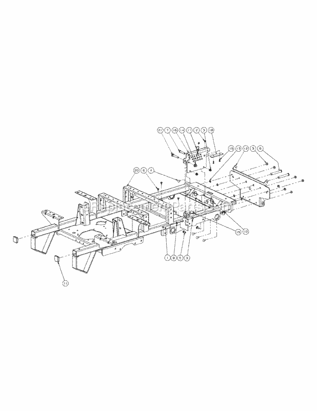 Frame Assembly Diagram and Parts List for M72-KW 53AI8CTZ750 Cub Cadet Sprayer